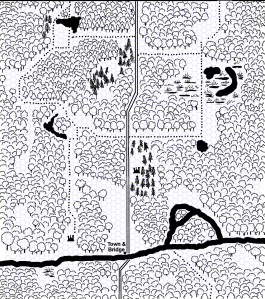 Chaotic Caves map by J.D. Neal, with hex grid added